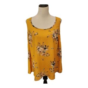 Torrid 1 1X Yellow White Floral Sleevless Tank Top